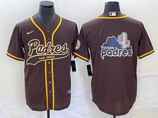 Men's San Diego Padres Blank Borwn Big Logo With Patch Cool Base Stitched Baseball Jersey