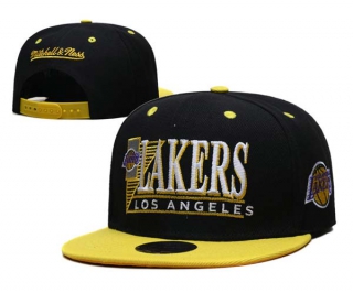 NBA Los Angeles Lakers Mitchell & Ness Black Gold Snapback Hats 2097