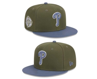 MLB Philadelphia Phillies New Era Olive Blue 100th Anniversary 9FIFTY Snapback Hat 2008