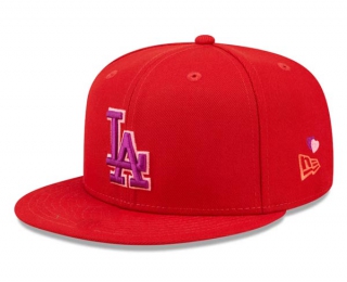 MLB Los Angeles Dodgers New Era Red Purple Logo 9FIFTY Snapback Hat 2233