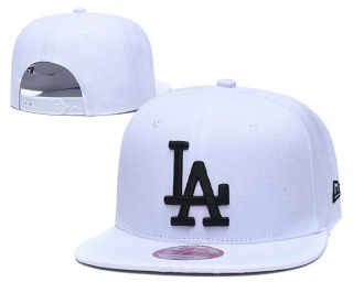 MLB Los Angeles Dodgers New Era White Black Logo 9FIFTY Snapback Hat 2257