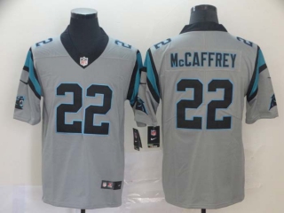 Men's Carolina Panthers #22 Christian McCaffrey Gray NFL Nike Limited Jersey