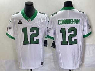 Men's Philadelphia Eagles #12 Randall Cunningham White 2023 F.U.S.E. Vapor Untouchable With C Patch Stitched Football Jersey