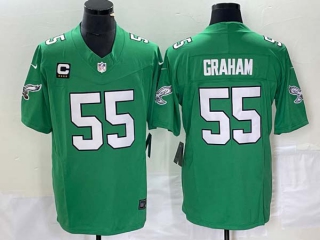 Men's Philadelphia Eagles #55 Brandon Graham Green 2023 F.U.S.E. Vapor Untouchable With C Patch Stitched Football Jersey
