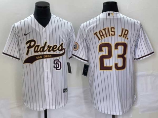 Men's San Diego Padres #23 Fernando Tatis Jr. White Cool Base Stitched Baseball Jersey (2)