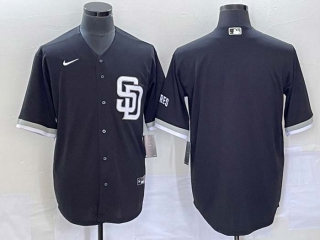 Men's San Diego Padres Blank Black Cool Base Stitched Baseball Jersey (1)