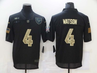 Men's Houston Texans #4 Deshaun Watson Black Camo 2020 Salute To Service Stitched NFL Nike Limited Jersey