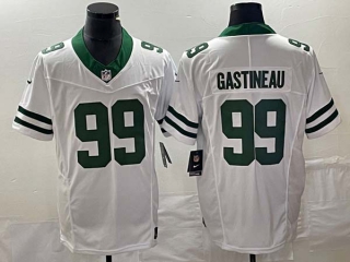 Men's New York Jets #99 Mark Gastineau White 2023 F.U.S.E. Vapor Limited Throwback Stitched Football Jersey