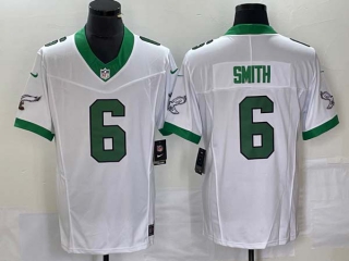 Men's Philadelphia Eagles #6 DeVonta Smith White 2023 F.U.S.E. Vapor Untouchable Stitched Football Jersey (1)