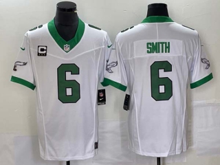 Men's Philadelphia Eagles #6 DeVonta Smith White 2023 F.U.S.E. Vapor Untouchable Stitched Football Jersey (2)