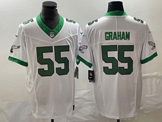Men's Philadelphia Eagles #55 Brandon Graham White 2023 F.U.S.E. Vapor Untouchable Stitched Football Jersey (1)