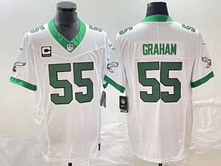 Men's Philadelphia Eagles #55 Brandon Graham White 2023 F.U.S.E. Vapor Untouchable Stitched Football Jersey (2)