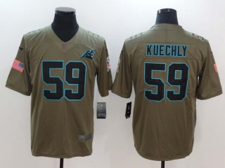 Men's Carolina Panthers #59 Luke Kuechly Olive 2022 Salute To Service Limited Stitched Jersey