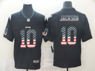 Men's Philadelphia Eagles #10 DeSean Jackson Black Stitched NFL Limited Rush USA Flag Jersey
