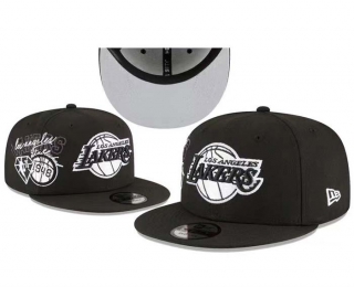 NBA Los Angeles Lakers New Era Black 75th Anniversary 9FIFTY Snapback Hat 8042