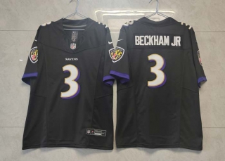 Men's Baltimore Ravens #3 Odell Beckham Jr. Black 2023 F.U.S.E. Vapor Untouchable Limited Stitched Football Jersey