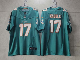Men's Miami Dolphins #17 Jaylen Waddle Aqua 2023 F.U.S.E. Vapor Untouchable Limited Stitched Football Jersey