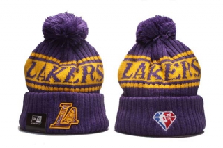NBA Los Angeles Lakers New Era Purple Gold 75th Anniversary Knit Hat 5011
