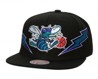 NBA Charlotte Hornets Mitchell & Ness Black Hardwood Classics Soul Double Trouble Lightning Snapback Hat 2012