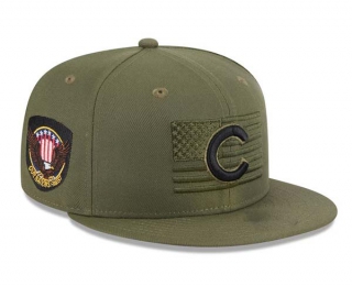 MLB Chicago Cubs New Era Green 2023 Armed Forces Day On-Field 9FIFTY Snapback Hat 2009