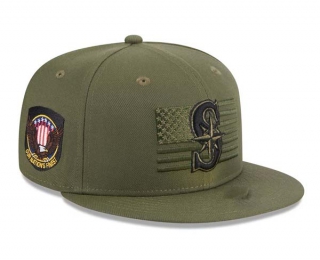 MLB Seattle Mariners New Era Green 2023 Armed Forces Day On-Field 9FIFTY Snapback Hat 2018