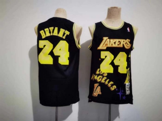 Men's NBA Los Angeles Lakers #24 Kobe Bryant Black Sketch Jersey