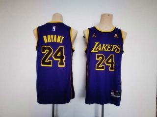 Men's NBA Los Angeles Lakers #24 Kobe Bryant Purple Jordan Brand Bibigo Patch Jersey