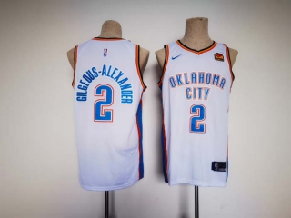 Men's NBA Oklahoma City Thunder #2 Shai Gilgeous-Alexander White Nike Love's Patch Jersey