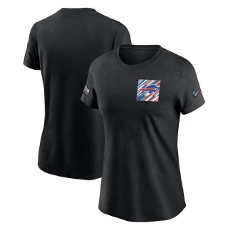 Women's Buffalo Bills 2023 NFL Crucial Catch Sideline Tri-Blend Nike Black T-Shirt