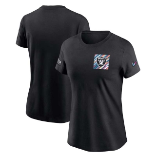Women's Las Vegas Raiders 2023 NFL Crucial Catch Sideline Tri-Blend Nike Black T-Shirt