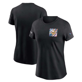 Women's Minnesota Vikings 2023 NFL Crucial Catch Sideline Tri-Blend Nike Black T-Shirt