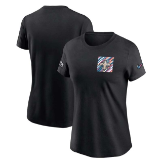 Women's New Orleans Saints 2023 NFL Crucial Catch Sideline Tri-Blend Nike Black T-Shirt