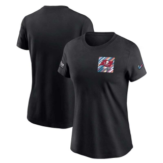Women's Tampa Bay Buccaneers 2023 NFL Crucial Catch Sideline Tri-Blend Nike Black T-Shirt