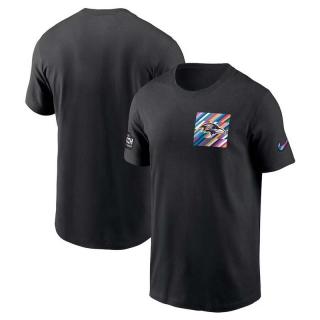 Men's Baltimore Ravens 2023 NFL Crucial Catch Sideline Tri-Blend Nike Black T-Shirt