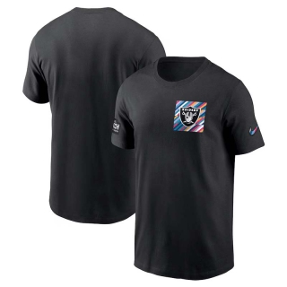 Men's Las Vegas Raiders 2023 NFL Crucial Catch Sideline Tri-Blend Nike Black T-Shirt