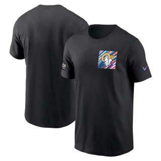 Men's Los Angeles Rams 2023 NFL Crucial Catch Sideline Tri-Blend Nike Black T-Shirt