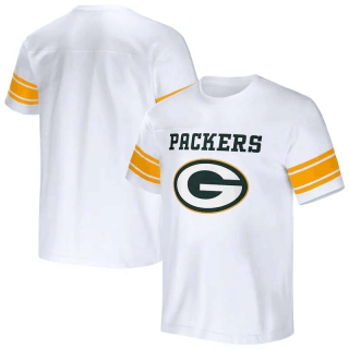 Men's Green Bay Packers NFL x Darius Rucker Collection by Fanatics White Football Striped T-Shirt