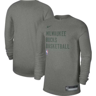 Unisex NBA Milwaukee Bucks Nike Heather Gray 2023-24 Legend On-Court Practice Long Sleeve T-Shirt