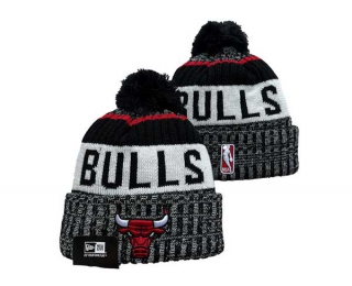 NBA Chicago Bulls New Era Black White Beanies Knit Hat 3033