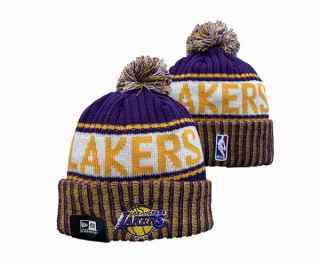 NBA Los Angeles Lakers New Era Purple Gold Beanies Knit Hat 3041