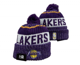 NBA Los Angeles Lakers New Era Purple White Beanies Knit Hat 3044