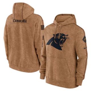 Men's NFL Carolina Panthers Nike Brown 2023 Salute To Service Club Pullover Hoodie