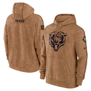 Men's NFL Chicago Bears Nike Brown 2023 Salute To Service Club Pullover Hoodie