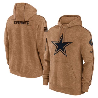 Men's NFL Dallas Cowboys Nike Brown 2023 Salute To Service Club Pullover Hoodie