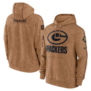 Men's NFL Green Bay Packers Nike Brown 2023 Salute To Service Club Pullover Hoodie
