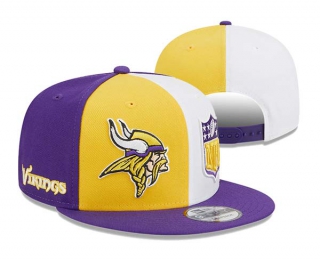 NFL Minnesota Vikings New Era Gold Purple 2023 Sideline 9FIFTY Snapback Hat 3003