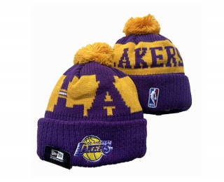 NBA Los Angeles Lakers New Era Purple Gold Beanies Knit Hat 3046