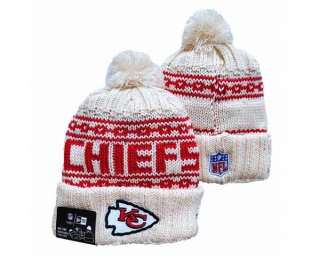 NFL Kansas City Chiefs New Era Cream Beanies Knit Hat 3059