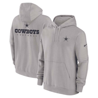 Men's NFL Dallas Cowboys Nike Gray Sideline Club Fleece Pullover Hoodie