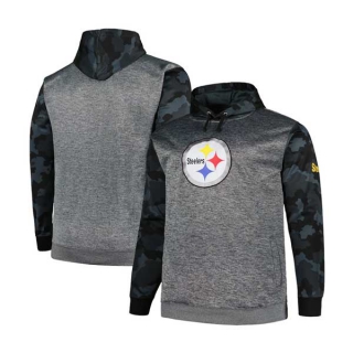 Men's NFL Pittsburgh Steelers Fanatics Branded Heather Charcoal Big & Tall Camo Pullover Hoodie